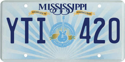 MS license plate YTI420