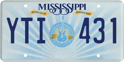 MS license plate YTI431
