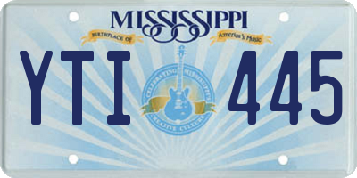 MS license plate YTI445