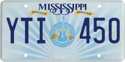 MS license plate YTI450