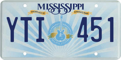 MS license plate YTI451