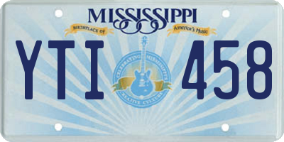 MS license plate YTI458