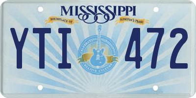 MS license plate YTI472