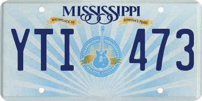 MS license plate YTI473