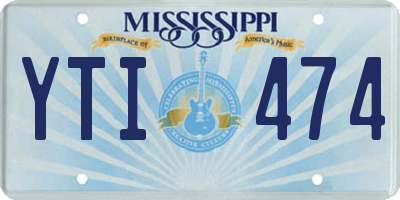 MS license plate YTI474