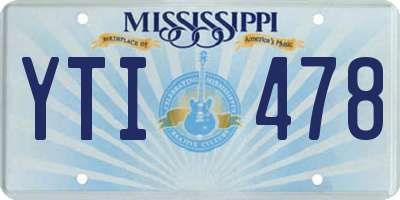 MS license plate YTI478
