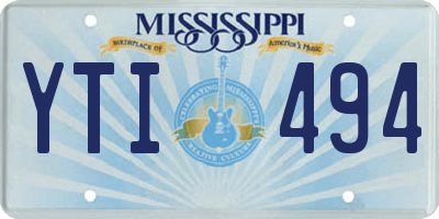 MS license plate YTI494