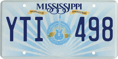 MS license plate YTI498