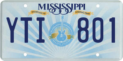 MS license plate YTI801