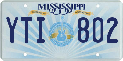 MS license plate YTI802