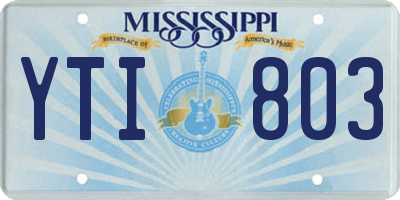 MS license plate YTI803