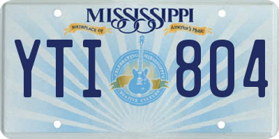 MS license plate YTI804