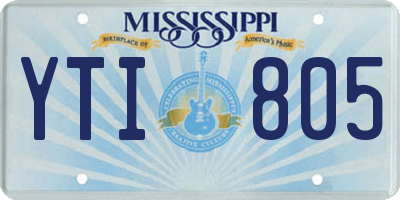 MS license plate YTI805