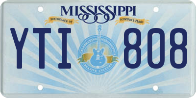 MS license plate YTI808