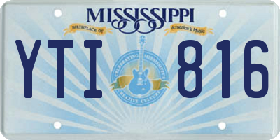 MS license plate YTI816