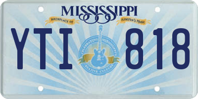 MS license plate YTI818