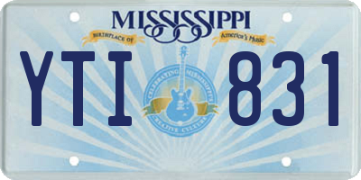 MS license plate YTI831