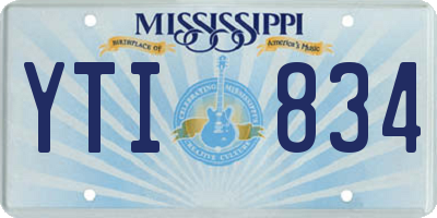 MS license plate YTI834