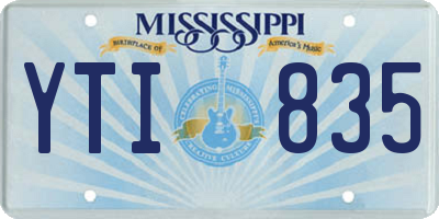 MS license plate YTI835