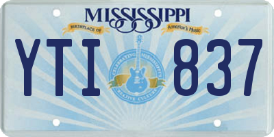 MS license plate YTI837