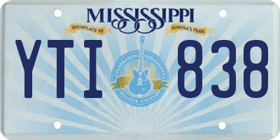 MS license plate YTI838