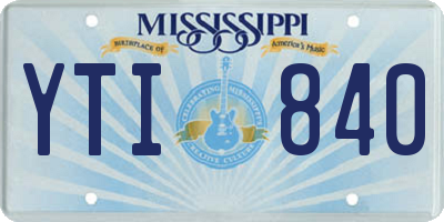 MS license plate YTI840