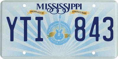 MS license plate YTI843