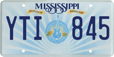 MS license plate YTI845