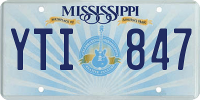 MS license plate YTI847