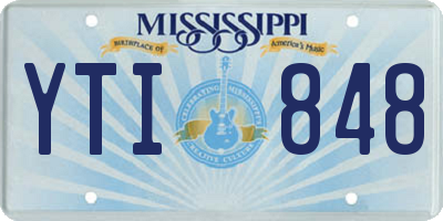 MS license plate YTI848