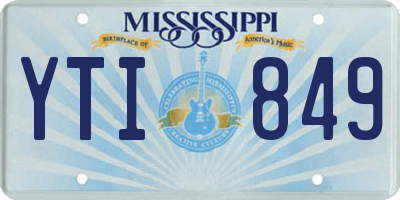 MS license plate YTI849