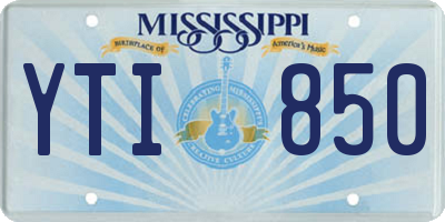 MS license plate YTI850