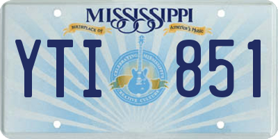 MS license plate YTI851