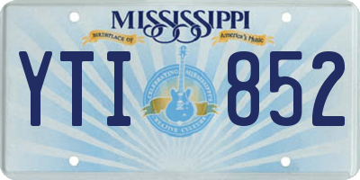 MS license plate YTI852