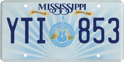 MS license plate YTI853