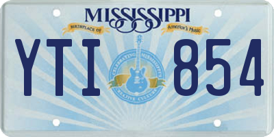 MS license plate YTI854