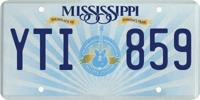 MS license plate YTI859