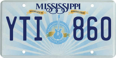MS license plate YTI860
