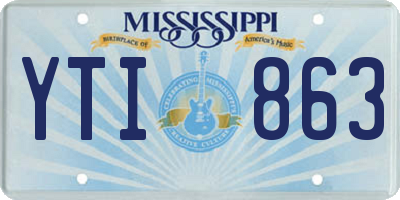 MS license plate YTI863