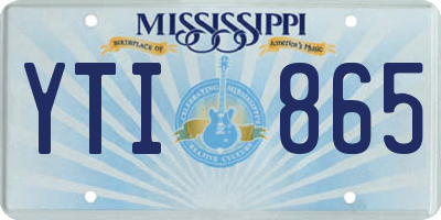 MS license plate YTI865