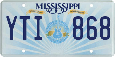 MS license plate YTI868