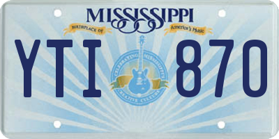 MS license plate YTI870