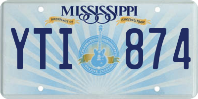 MS license plate YTI874