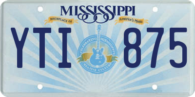 MS license plate YTI875