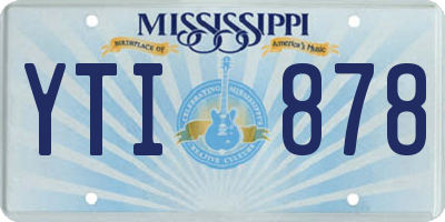 MS license plate YTI878