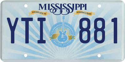 MS license plate YTI881