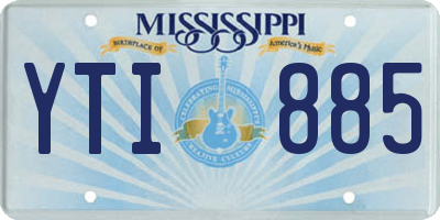 MS license plate YTI885