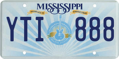 MS license plate YTI888