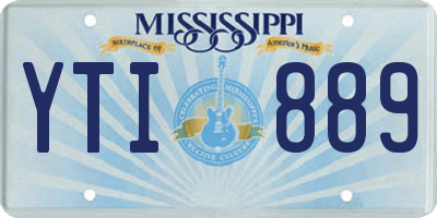 MS license plate YTI889