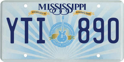 MS license plate YTI890
